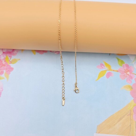 Colorful Initial Pendant Rose Gold Necklace 18+2 Inch Adjustable Chain, XPNL0105 - Picture 9 of 13